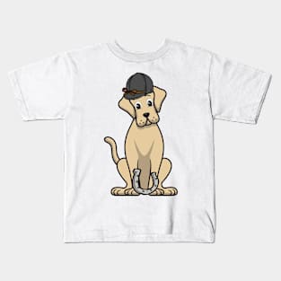 Funny big dog is ready to ride a horse Kids T-Shirt